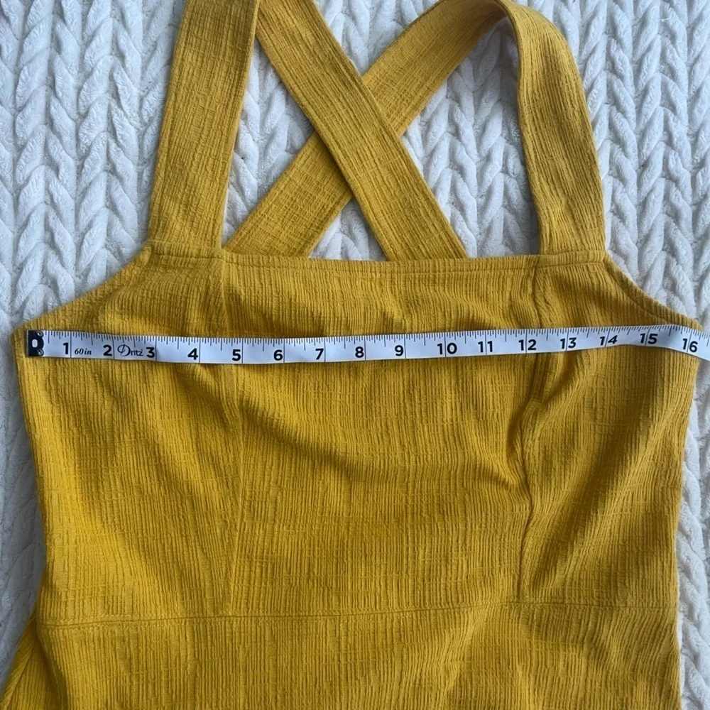 Anthropologie Current Air Yellow Cross Back Textured Tank Size Small